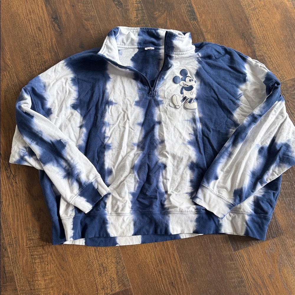 Blue and White Mickey Mouse Pullover